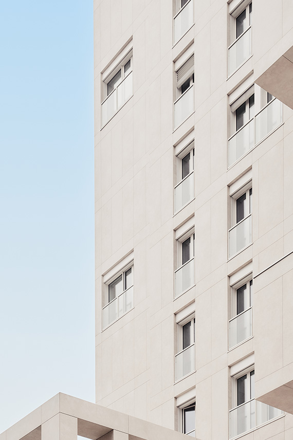 View of Torre Milano and ventilated facades by Florim: rationalist aesthetic ...