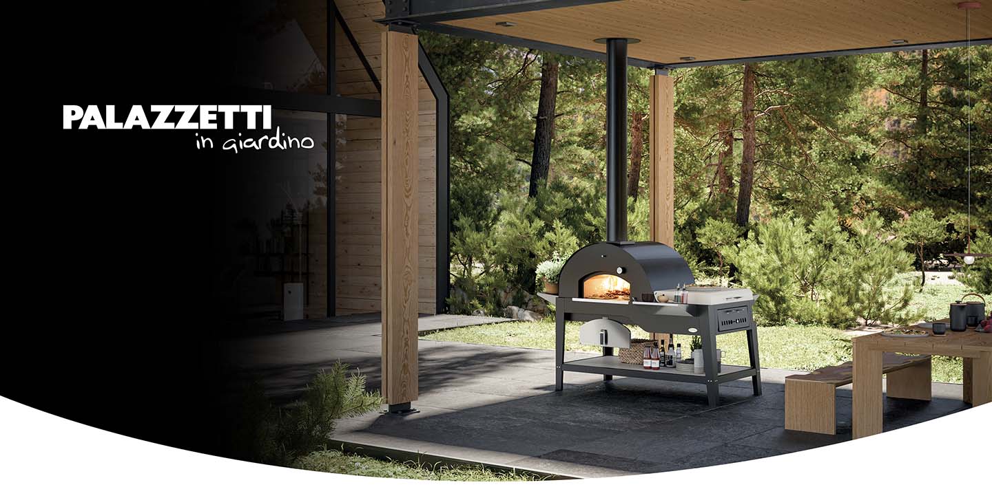 Wood-fired outdoor oven Oreste by Palazzetti: a unique functional and  elegant system
