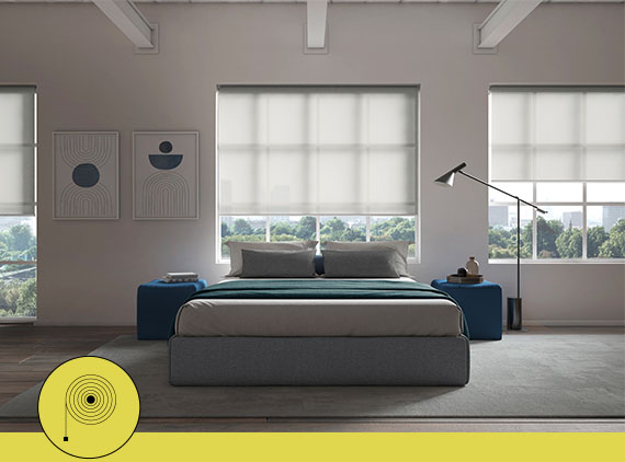 Snowcurtains Caimi - roller shades con tessuto Snowsound Fiber 2R
