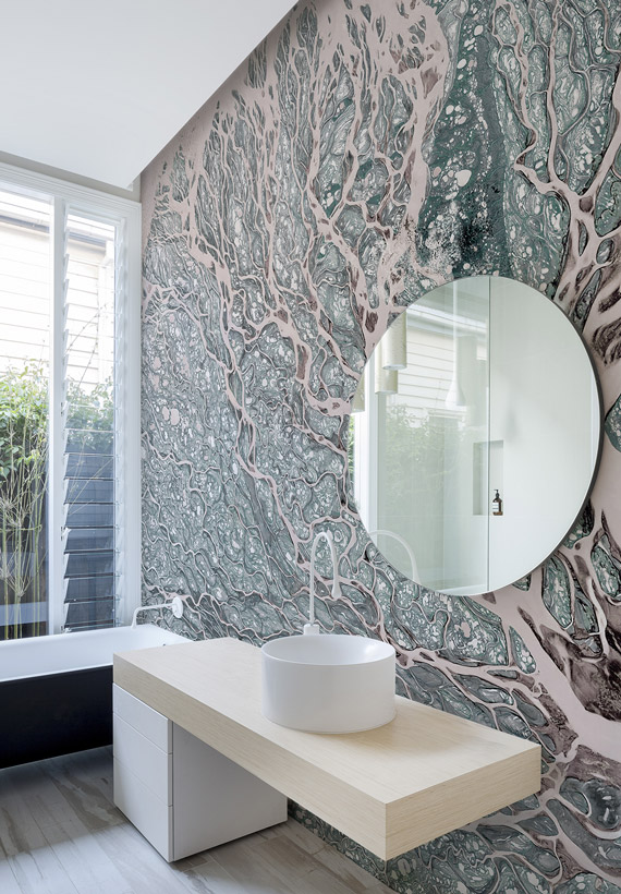 Waterproof wallpaper for bathroom: WET System by Wall&decò
