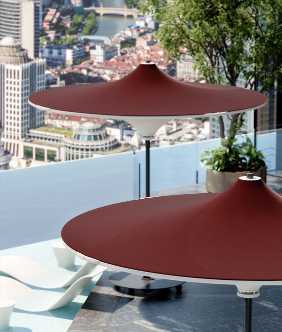 Hengda 350cm ombrelloni in alluminio a sbalzo con manovella ombrelloni da balcone UV30+ protezione solare ombrelloni da giardino per patio balcone, rosso