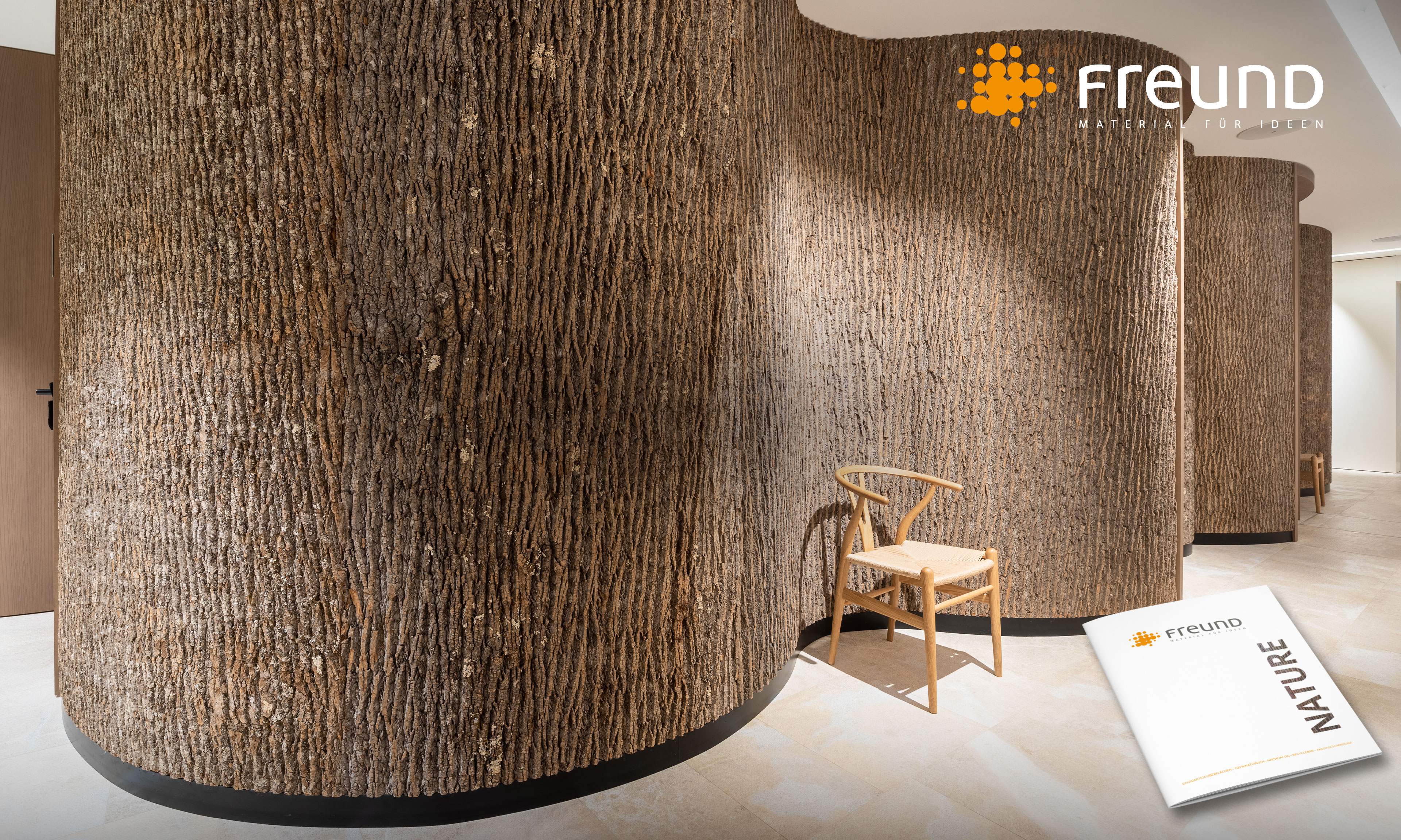 Natural tree bark wall panels by Freund: easy to mount and suitable for ...